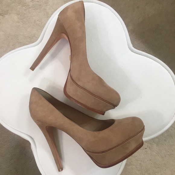 Pour La Victoire Shoes - Pour La Victoire Portia Beige Platform Heels, 7.5